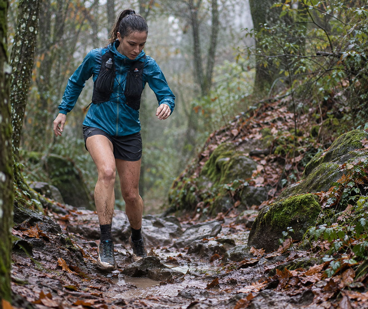 Courir dans la boue et sous la pluie en trail